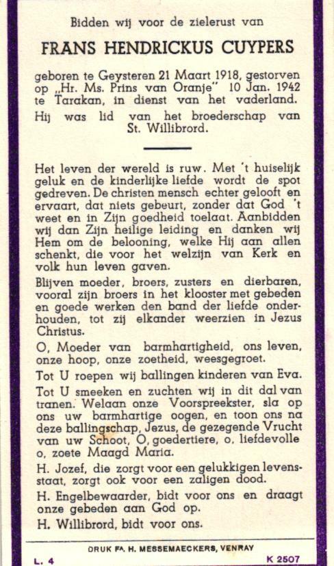 Cuypers Frans Hendrickus 001