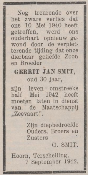 Gerrit Jan Smit 1912 1942