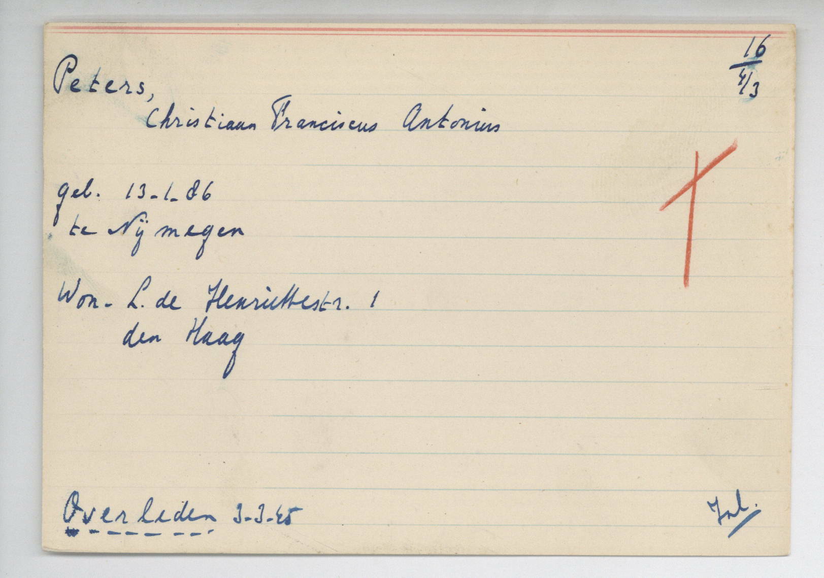 NL Ha HGA 1165 01 153 0006 Christiaan Franciscus Antonius Peters sr