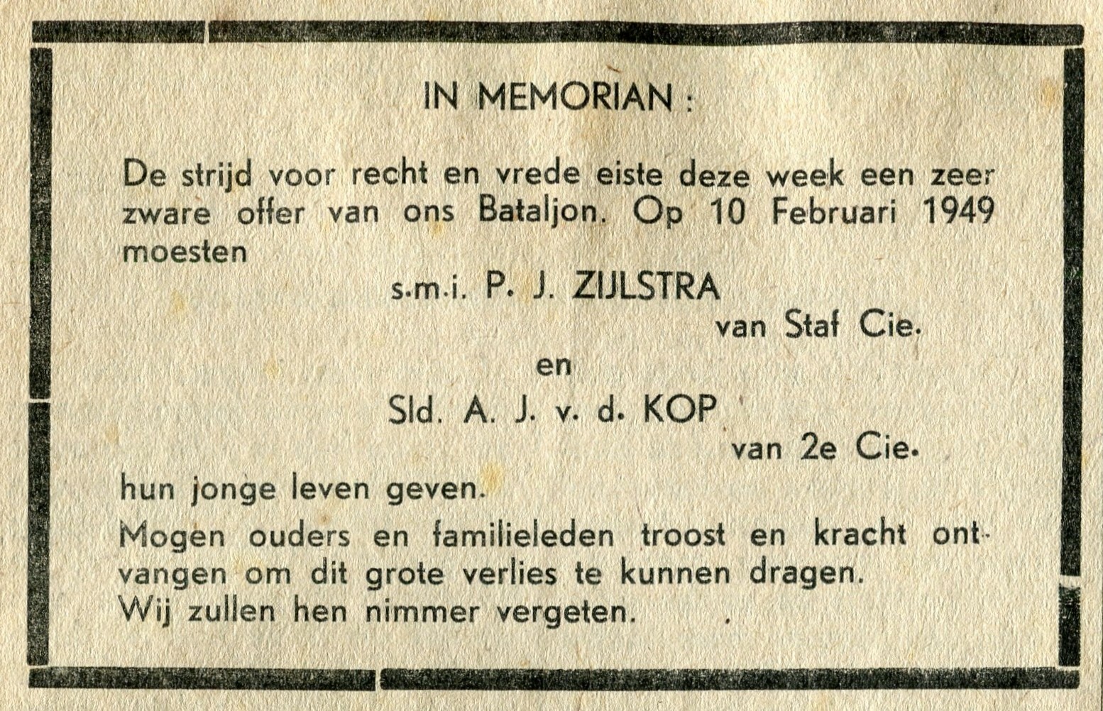 P J Zijlstra en A J v d Kop