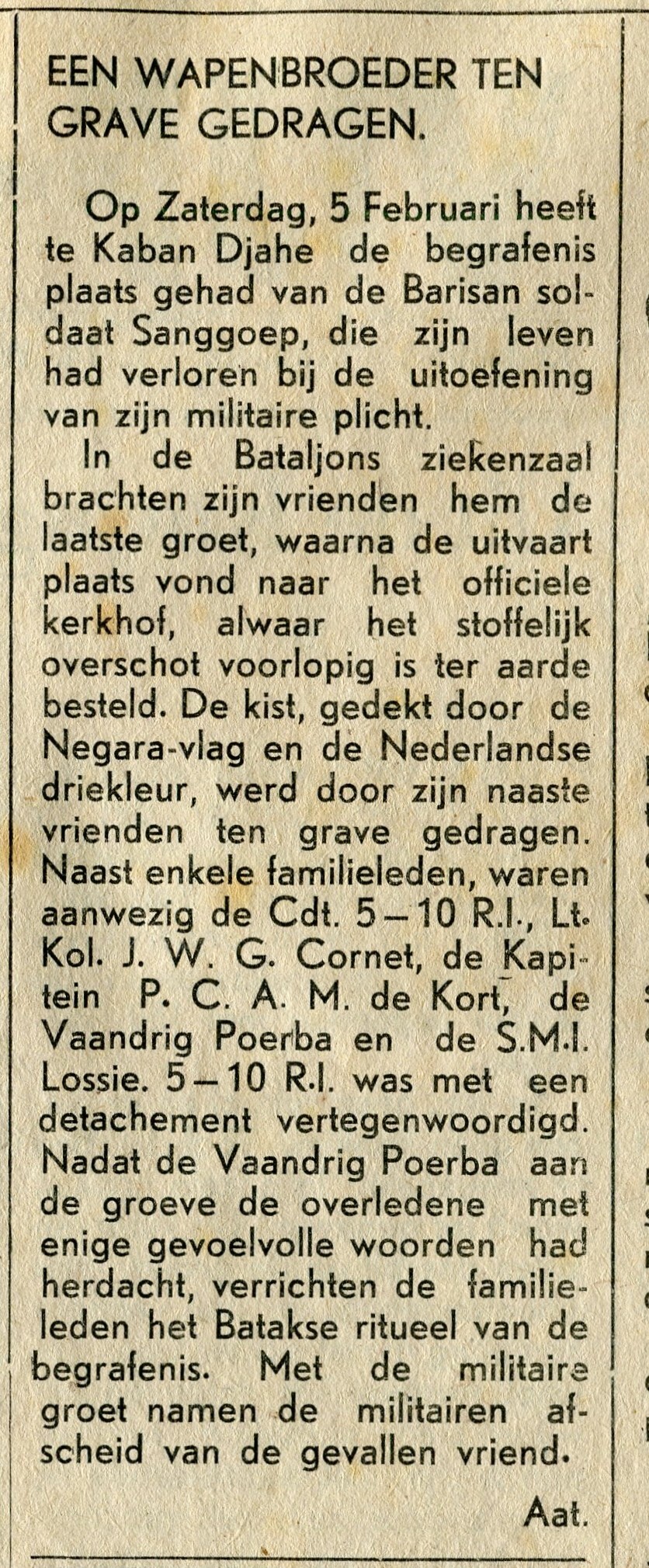 Sanggoep 5 februari