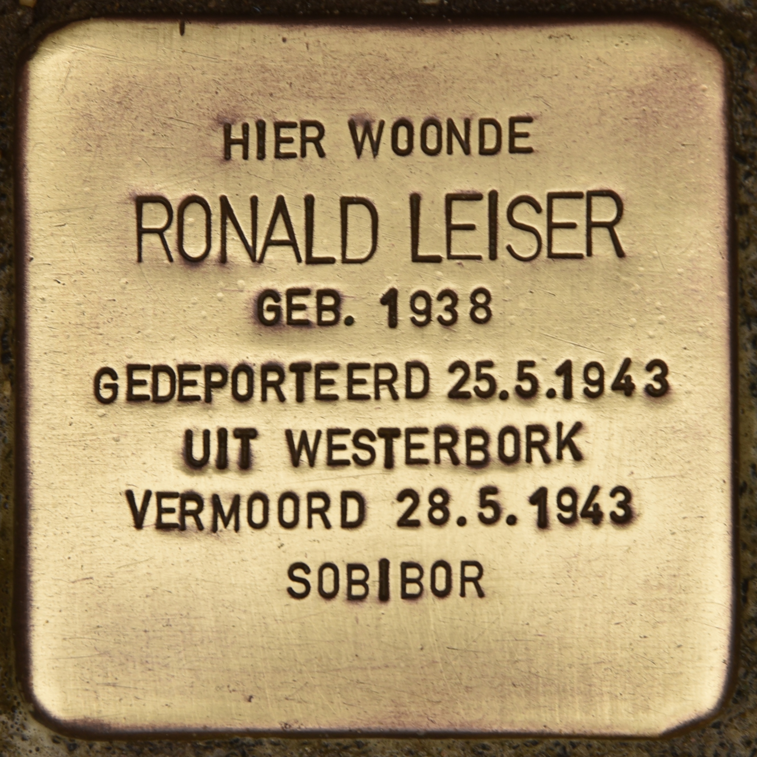 Stolperstein Gouda Hoge Gouwe 123 Ronald Leiser by Christian Michelides CC BY SA 4 0