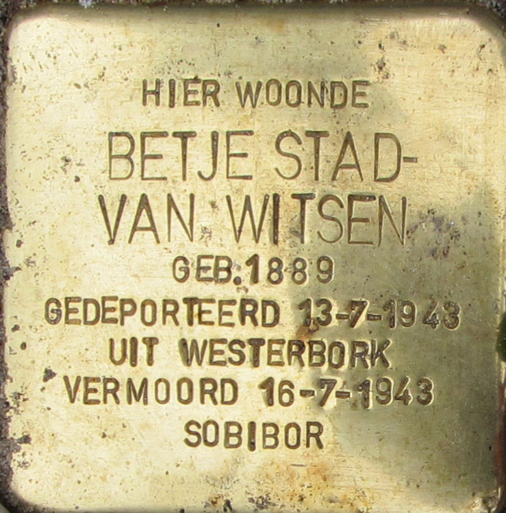 Stolperstein voor Betje Stad van Witsen by Agaath CC BY SA 4 0