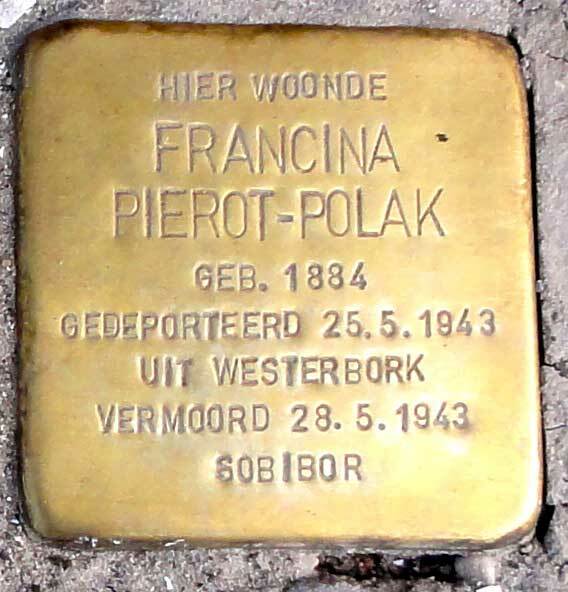 Stolpersteine Gouda Fluwelensingel 64 Francina Pierot Polak by Gouwenaar CC Zero