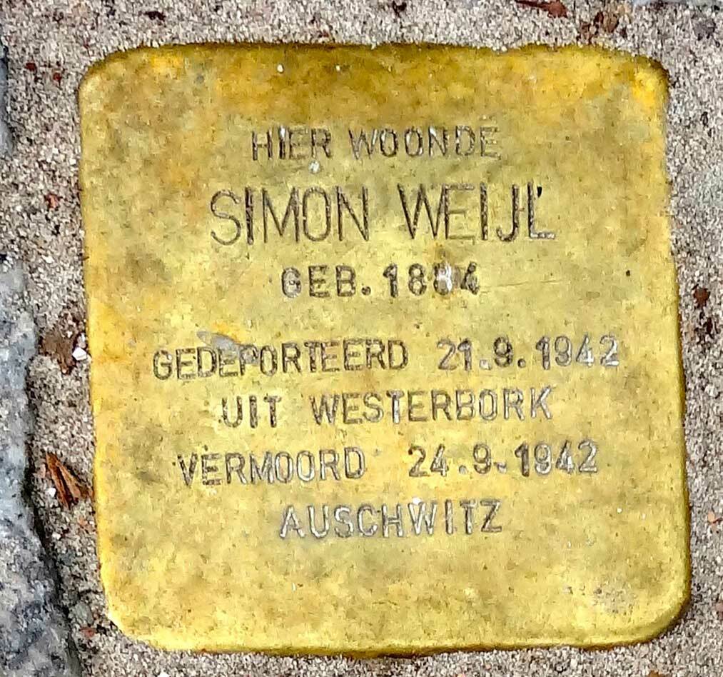 Stolpersteine Gouda Krugerlaan 68 Simon Weijl by Gouwenaar CC Zero
