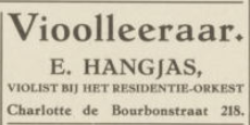 Vioolleeraar E Hangjas Residentie Orkest